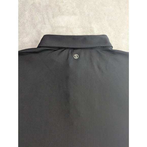 Stitch Golf Polo Performance Shirt Black Solid Pique Mens XL CME logo - Picture 3 of 11